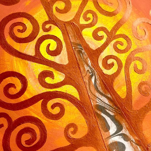 Original Art “Tree of Life” Mixed Media Artwork Acrylic Collage Painting 11"x14" - Picture 7 of 10